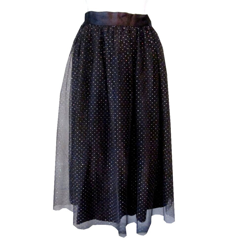 BLACK GLITTER NETTING PETTICOAT Size Small